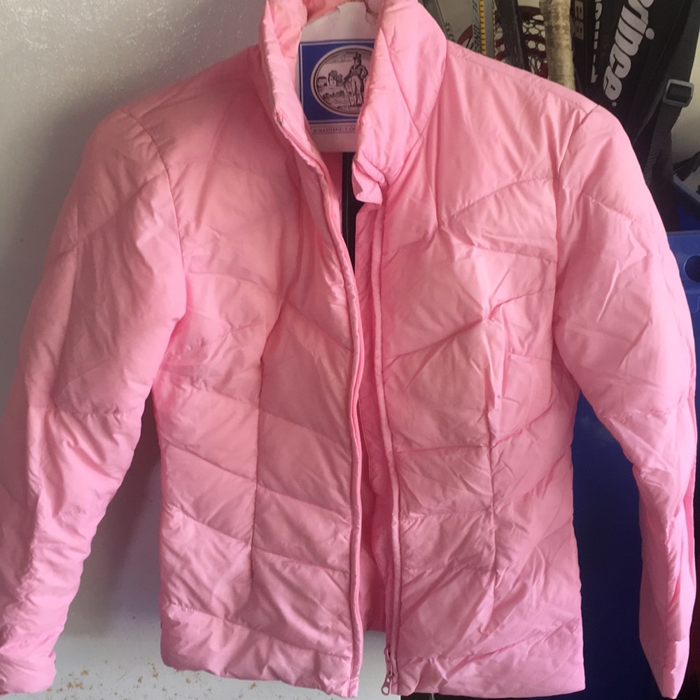 Pink puffy jacket